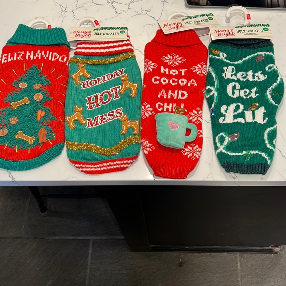 Dog holiday sweaters